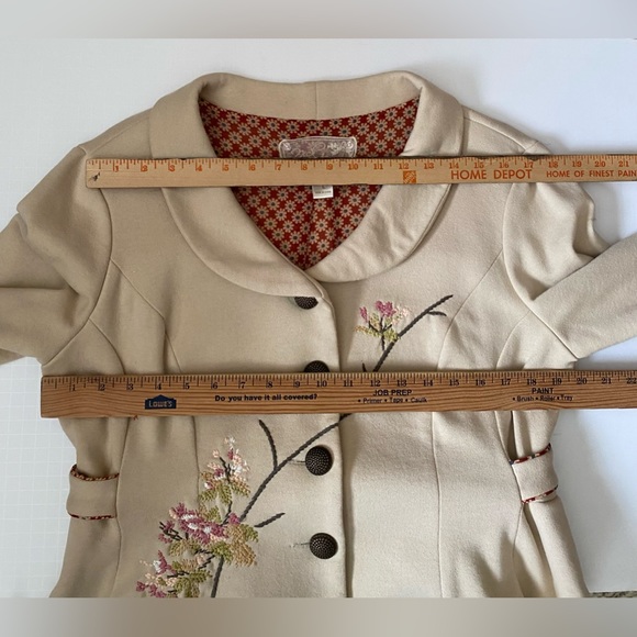 Nick & Moe (L) cream blazer - Beautiful embroidery & lining w/ a vintage feel - Picture 3 of 16